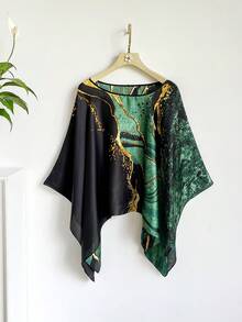 1 chiếc khăn choàng/khăn quàng cổ bằng chiffon mỏng nhẹ, thời trang, đa năng, thanh lịch dành cho nữ, thích hợp cho bãi biển, chống nắng, trang trí trang phục thường ngày, kỳ nghỉ. - Màu xanh lá cây đậm - Xem 6