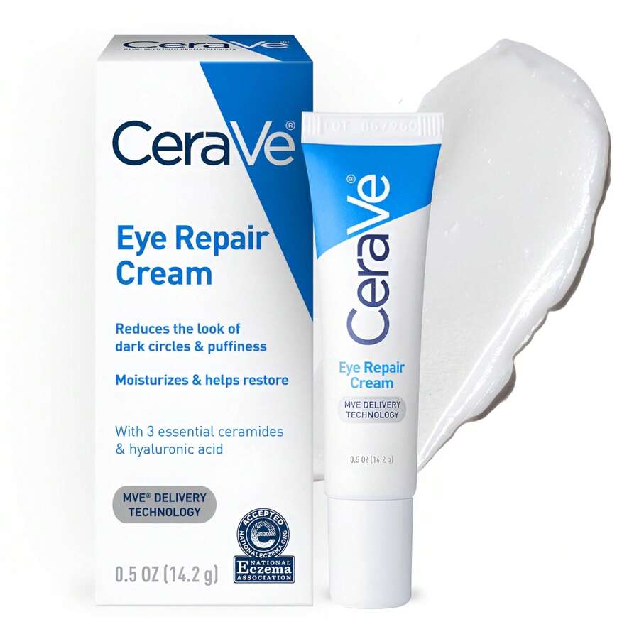 CeraVe Eye Cream: Niacinamide + Hyaluronic Acid & Marine Botanical Complex ,Reduces Puffiness & Bags , Oil-Free Eye Repair - Hyaluronic Acid - Xem 1