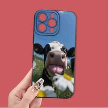 Funda para teléfono - Funda negra premium con estampado divertido de vaca, antideslizante y anticaída para  17/17Air/17Pro/17Promax/ 16/16Plus/16Pro/16Promax/ 15/15Plus/15Pro/15Promax/13/12/11/8/7/Xr/Xs/Xsmax - Negro - Ver 10