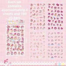 SANRIO 4Sheets Cute Pet Cartoon Account Material Waterproof Stickers For Bicycle Hand Account Pencil Case Decals - Multicolor - View 5