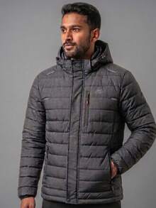 Men's Thermal And Lined Bobojaco Jacket With Removable Hood - Winter Launch - Light Grey - View 2