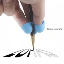 2 piezas/4 piezas/6 piezas Corrector de agarre de lápiz de silicona, soporte de lápiz para práctica de escritura manual para principiantes - Multicolor - Ver 8