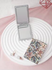 1 chiếc gương trang điểm họa tiết hoa văn Bohemian cổ điển, có thể gập lại, nhẹ, nhỏ gọn, tiện dụng, chất liệu da PU bền, phù hợp cho nhiều dịp, thiết kế họa tiết Paisley cổ điển, cấu trúc gập tinh tế, chắc chắn và chống sốc, dễ dàng mang theo. - Nhiều màu - Xem 3