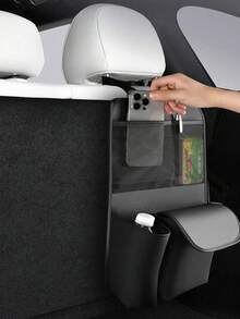 PU Leather Car Trunk Storage Bag Foldable Tools Organizer Multifunctional Storage Suv Back Seat Hanging Organizer - A - View 7