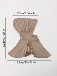 1件装女士时尚纯色弹力高领头巾，柔软舒适亲肤针织帽，可搭配长袍、头巾、围巾，四季皆宜 - 257-淺卡其 - 查看 9