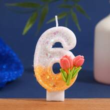 Bánh Tulip - Món tráng miệng - Nến số sinh nhật tự làm thủ công bằng sáp, sáng tạo, dành cho bé từ 0-9 tuổi. - nhiều màu - Xem 12