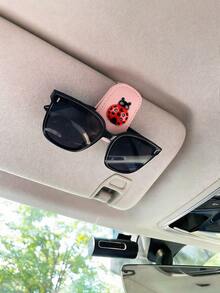 Ladybug Car Sunglasses Clip, Creative Car Sun Hat Eyewear Frame, Lady's Business Card Holder, Car Interior Accessories, Car Essential Items, Car Parts, Women's Car Accessories - đen - Xem 7