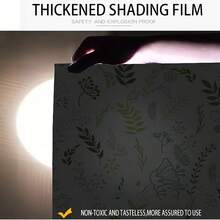 Cartoon Flower & Leaf Window Privacy Film, Static Cling Blackout Heat Insulation Sticker, Suitable For Living Room, Bedroom, Bathroom, Office And Home Decor - Frosted Blackout Film - View 6