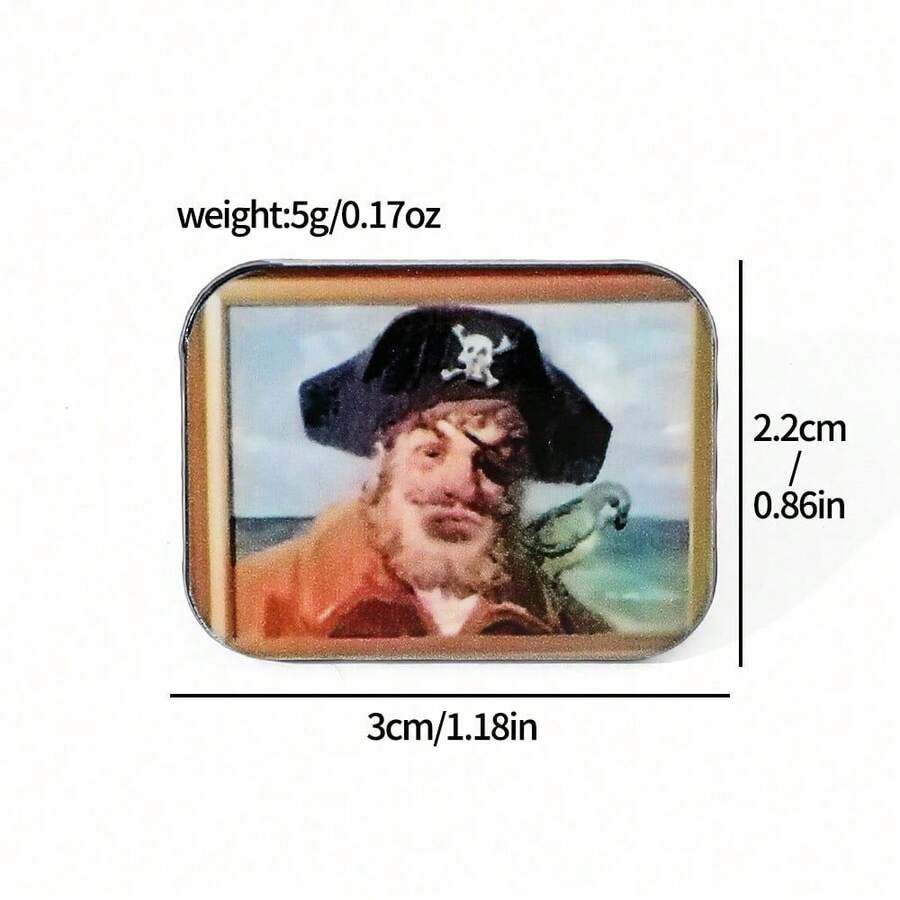 SpongeBob SquarePants Bộ 5 ghim cài áo hình nhân vật hoạt hình độc đáo Captain SquarePants, ghim cài men tráng men hình Captain SquarePants, phụ kiện trang sức, quà tặng. - Một kích thước - Xem 1