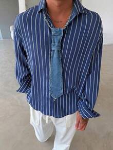 1件男女通用时尚休闲牛仔布可调节链条颈链，适合街头、派对、宴会、个性装扮 - 彩色 - 查看 1