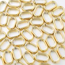 50个椭圆形亚克力首饰连接器，U形开口环，适用于DIY手链，首饰制作配件 - 金色 - 查看 3