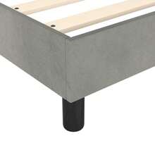 vidaXL Struttura letto a molle, letto imbottito per camera da letto, struttura letto con rete a doghe e gambe di supporto, letto singolo per camera da letto, velluto grigio chiaro 80x200cm - Grigio Chiaro - Visualizzare 3