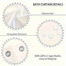1/3/4pcs Letter Print Bathroom Set, Including Anti-Slip Bath Mat, Bathroom Rug, Toilet Seat Cover, Machine Washable Polyester Shower Curtain, Bathroom Decorative Window Curtain, Home Decor Gift - A - View 8