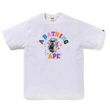 BAPE Us College Sta Tee A Bathing Ape Colorful Lettering Print Oversized Cotton T-Shirt - 白色 - 查看 3