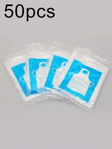 10/20/50 piezas Delantal transparente desechable de PET - Impermeable, adecuado para cocinar, servir, barbacoa - Para chefs, cocineros domésticos y trabajadores de servicios alimentarios - Ideal para uso en la cocina y al aire libre - Regalos de inauguración de la casa y días festivos. Aplicable a la cocina, fábrica de alimentos, fábrica, laboratorio, barbacoa, casa de comidas, restaurante de fondue, etc. Con función a prueba de aceite, impermeable y resistente a las manchas. Producto popular para restaurantes de fondue y casas de comidas, una gran opción para resolver el problema de salpicaduras de aceite de los clientes durante las comidas. - Multicolor - Ver 9