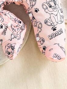 1pc Cute Lion Design Infant Newborn Baby Romper - Pink - View 6