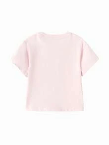 Áo thun in họa tiết mùa hè cho bé gái 2026, chất liệu 100% cotton mềm mại, thoáng khí, nhẹ, dễ thương để mặc hàng ngày. - trắng đỏ - Xem 5