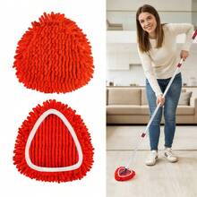 Bộ 2/4/6 đầu lau tam giác tái sử dụng, phù hợp với máy lau nhà xoay 360° EasyWring 1 bình chứa, thấm hút tốt, sợi microfiber có thể giặt máy, phù hợp với mọi loại sàn cứng, kích thước 7.9 inch, màu đỏ. - A-Đỏ - Xem 11