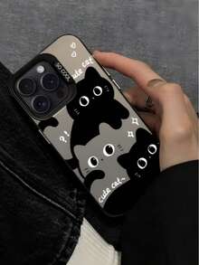 1 Piece Cell Phone Case With Three Cute Kittens Print Compatible With Phone 17 16 15 14 13 12 11 X XR XS Pro Max Galaxy S25 S24 S23 S22 S21 S20 A01 A02 A03 A04 A05 A06 A07 A10 A11 A12 A13 A14 A15 A16 A17 A20 A21 A22 A23 A24 A25 A30 A31 A32 A33 A34 A35 A36 A50 A51 A52 A53 A54 A55 A56 A71 A72 A73 - 黑色 - 查看 2
