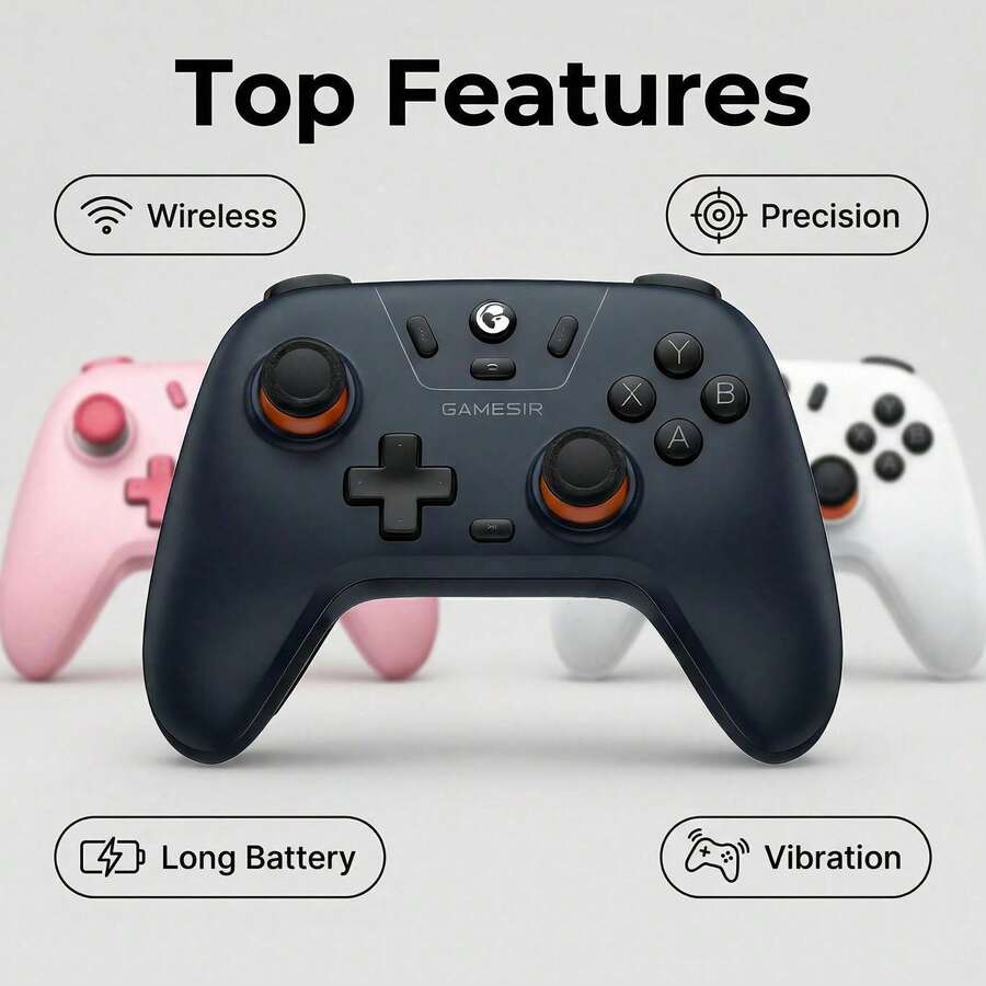 GAMESIR Game Controller/Gamepad That Enables Quick Pairing And Seamless Switching Between Multiple Devices, Stable And Lag-Free Connection, Instant Connection Via 2.4G/Bluetooth/Wired, Compatible With Switch/Steam/Android/IOS.