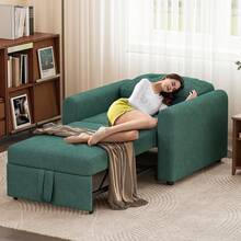 Jooli H Single Seater Sofa Bed, 3-In-1 Convertible Pull Out Sleeper Sofa With 3-Position Adjustable Backrest, Side Pockets For Living Room, Guest Room, Green - Green - Single Seat - View 10
