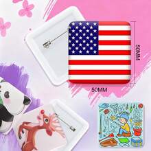 Square Button Maker Machine Fridge Magnet DIY Badge Press Kit With 100 Sets Supplies No Assembly - Pink - View 11