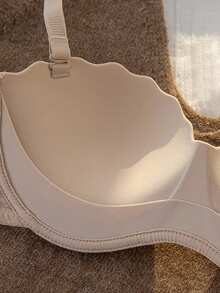 Wireless Lace Padded Bra For Small Bust, Lift And Enhance Cleavage, No Underwire, Suitable For Flat Chest - Champagne - View 5