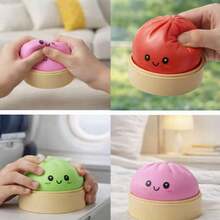 4PCS-Glitter Dumpling Squishy,Dumpling Squishies,Colorful Dumpling Stress Balls Fidget,Jumbo Squishy Toy With Steamer Box,Soft Squeeze Decompression Dough - Nhiều màu 2 - Xem 9