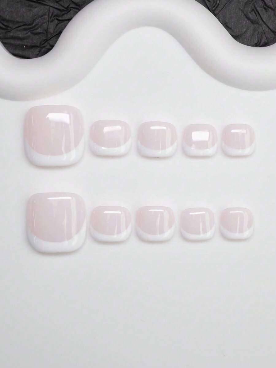 14片/套 手工制作 Y2K 时尚美甲贴片,乳白色和白色法式贴片设计,适合派对、舞蹈、日常佩戴,包含工具,是送给女性和女孩的绝佳礼物(含4片备用贴片) - 彩色 - 查看 1