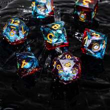 7pcs Liquid Sand Core Dice Set, Resin Multi-Sided RPG Dice With Sharp Edges, Handmade Role-Playing Game Accessories, Suitable For Christmas, Birthday, Festivals, Parties, Board Games, Valentine's Day, Gifts, Spring - Multicolor - View 5