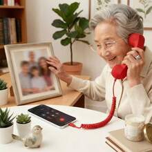 2026 New Vintage Telephone Handset With Microphone, Retro Wired Telephone Receiver Compatible With IPhone, Type-C For Smartphone Video Calls And Conversations - View 10