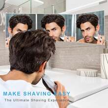 3 Way Mirror For Hair Cutting, Barber Mirror Self Cut To See Back Of Head, 360 Mirror For Haircuts For Men, White - trắng - Xem 3
