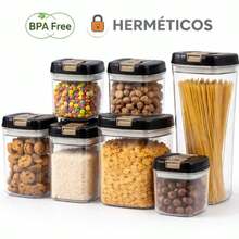 set de 7 recipientes herméticos de alta calidad libres de bpa - Ver 1