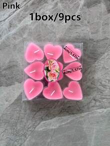 9 velas aromáticas con forma de corazón para propuesta, cumpleaños, Halloween, otoño, festival, Navidad, invierno, vacaciones, decoración de habitación, regalos - Rosa - Ver 5