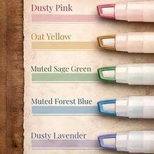 5pcs Dual-Tip Highlighter Pens - Bible Journal Pens With Ink Window, Non-Bleed, Suitable For Bullet Journals, Planners And Other Stationery - Multicolor - View 8