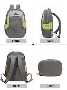 [Mochila ligera | Disponible en 3 colores. Bloqueo de color. Todo terreno para ir y venir y ocio] Ligera pero resistente, perfecta para CG y viajes sin pesarte. Las correas de hombro ensanchadas y el panel de espalda transpirable distribuyen la presión y evitan la tensión en los hombros, haciendo que el transporte a largo plazo sea pan comido. Ya sea para estudiantes que asisten a clase, profesionales que van y vienen o entusiastas del aire libre en viajes cortos, esta mochila convierte cada viaje en una exhibición de estilo. - Multicolor - Ver 4