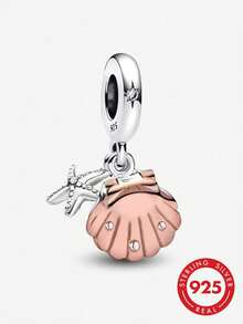 1 pieza Colgante de mariposa de plata de ley 925 chapado en oro rosa, adecuado para hacer pulseras DIY con cuentas, regalo exquisito, adecuado para que las mujeres hagan joyas, colgante de joyería exquisito, adecuado como regalo del Día de San Valentín para un ser querido - Oro rosa - Ver 2