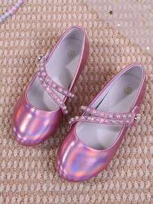 Sapatos casuais escolares femininos, lançamento 2026, modelo Crystal Princess, com sola macia, confortáveis e elegantes, perfeitos para férias e festas. - Rosa - Ver 4