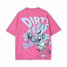 D4C Acid Wash Tee SBR Funny Valentine's Stand "" D4C American T-Shirt, Regular Fit, Made In The USA, Menfashion, Cotton Fabric, Street Style Top. Cosplay - màu đen - Xem 3