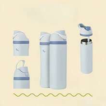 Termo con pajita de 24oz/32oz, se puede usar para deportes al aire libre, tiempo de conservación del calor y el frío del agua, bebidas congeladas, apariencia hermosa, mano de obra exquisita, adecuado para camping, trabajo, uso en interiores. - Multicolor - Ver 14