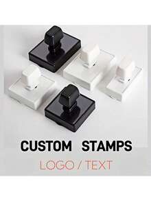 1pc Customizable Large Logo Pattern Stamp, Multiple Sizes Available, Can Customize Pattern, Name, Anniversary Date, Address, Pet Portrait, Etc., Multi-Functional Suitable For School, Business, Office, Compact And Durable, No Ironing Required, Rich Colors Cute And Interesting, Unique Personalized Customized Automatic Stamp, Ideal Gift For Women, Men, Friends, Family, Colleagues - Multicolor - View 2