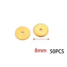 50Pcs 304 Stainless Steel Gold & Silver Flat Round Spacer Beads, Disc Washer Beads For DIY Jewelry Making - Spacer Beads - View 9