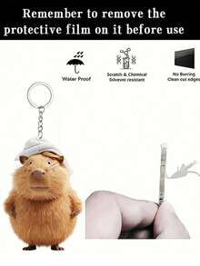 3pcs Funny Capybara With Bath Towel Acrylic Keychain, Lovely Bag Charm Key Chain Accessory - Kapibala Towels - View 11