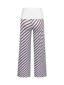 High-Waisted Elastic Waist Striped Wide Leg Pants, Draping Straight Leg Trousers, Versatile Commuter Pants, Festival Outfits, Beach Outfits For Women Spring - Multicolor - View 9