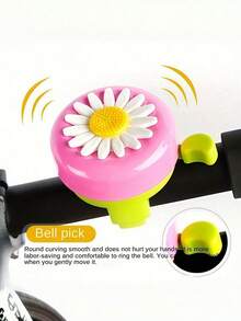 1 pieza Timbre de bicicleta con flor de margarita linda, accesorio encantador para bicicleta de montaña/carretera - multicolor - Ver 8