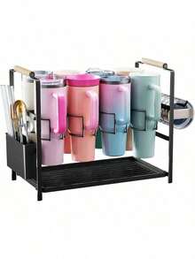 Water Bottle Organizer Drying Rack For 40 Oz Tumbler With Handle, Multifunctional Cup Storage Holder Compatible With , ,  And Other Brands, 8 Slots (Patented) - Conventional - View 1