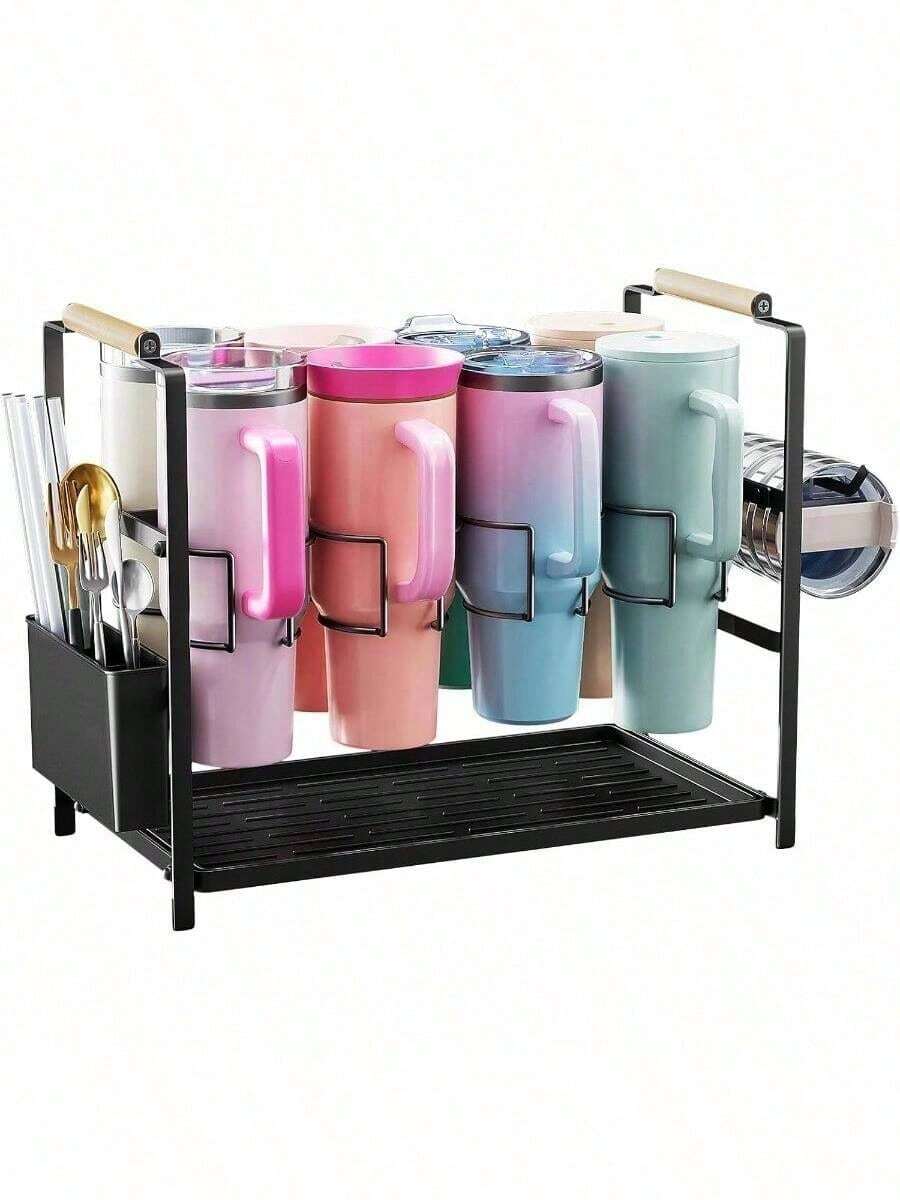 Water Bottle Organizer Drying Rack For 40 Oz Tumbler With Handle, Multifunctional Cup Storage Holder Compatible With , ,  And Other Brands, 8 Slots (Patented) - Conventional - View 1