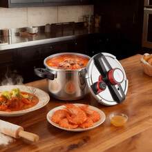 Pressure Cooker, 10Qt Pressure Cooker Stainless Steel, Pressures Canner With Steaming Rack, Tempered Glass Lid, Three Pressures Settings For Meat, Beans, Rice, Soup, Sauces, Cook Up To 100 KPa - View 9
