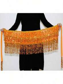 Bộ trang phục múa bụng đính sequin tua rua điều chỉnh eo, bao gồm váy sequin và khăn quấn hông. Thích hợp cho các lễ hội, tiệc tùng, câu lạc bộ đêm, bãi biển, trang phục độc đáo, phong cách Bohemian, phong cách cổ điển, lấy cảm hứng từ sari. - Nhiều màu - Xem 22