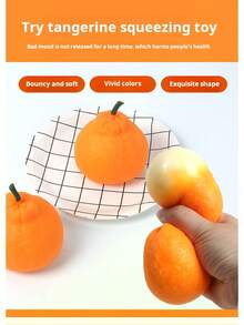 可爱创意水果造型减压玩具，橙子慢回弹挤压玩具，带音乐播放功能 - 彩色 - 查看 7